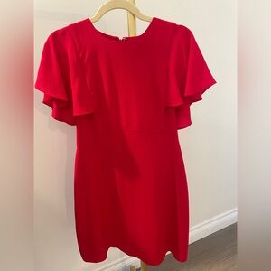 Maggy London Red Flutter Sleeve Mini Dress